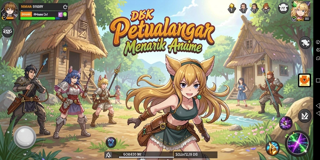 Gameplay DKK yang penuh warna dengan karakter anime unik.