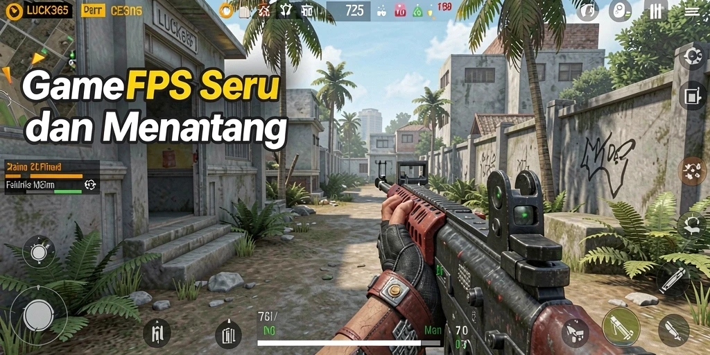 Tangkapan layar menunjukkan aksi mendebarkan dalam gameplay FPS LUCK365.