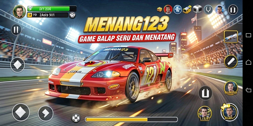 Gameplay Racing MENANG123 yang seru dan menantang.