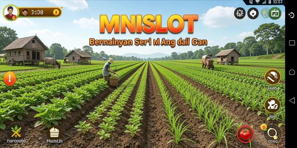Gameplay MINISLOT yang menarik dengan estetika pertanian yang cantik.