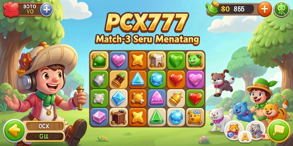 Tampilan gameplay PCX777 yang menampilkan kombinasi elemen seru.