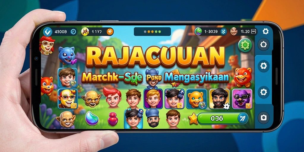 Tampilan gameplay Match-3 yang seru dan menantang di RAJACUAN.