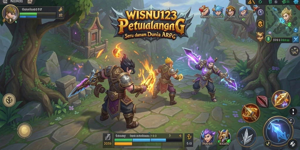 Menampilkan aksi pertempuran seru di dunia fantasi WISNU123.